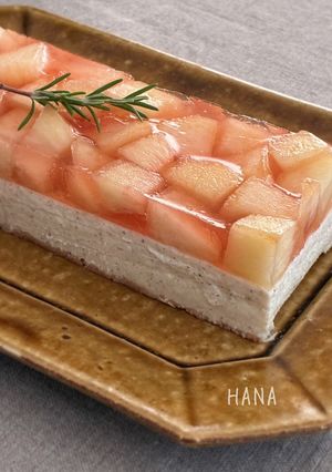 簡単🍑桃のアールグレイ レアチーズケーキ-レシピのメイン写真