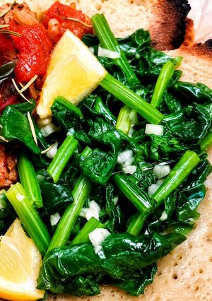 【ガス不要】ほうれん草消費🇪🇹副菜🥬エチオピア風♪-レシピのメイン写真