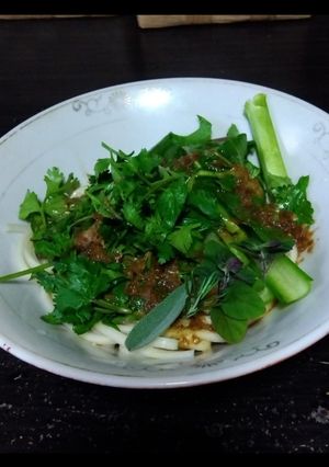 パクチーのエスニック うどん-レシピのメイン写真