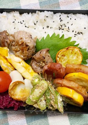 9/13ﾖｯﾁｬﾝ☆豚ガーリック弁当-レシピのメイン写真