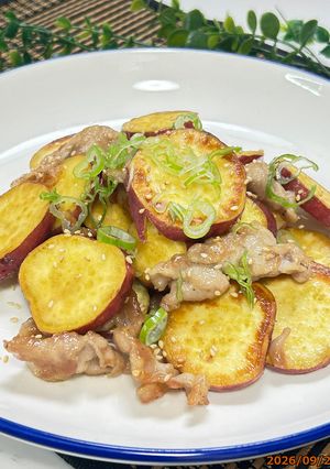 ご飯が進む🍠豚肉とさつまいものポン酢炒め-レシピのメイン写真