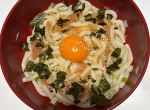 白だしでも美味い、釜玉明太子うどん★-レシピのメイン写真