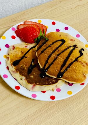 いちごの米粉パンケーキ♪-レシピのメイン写真