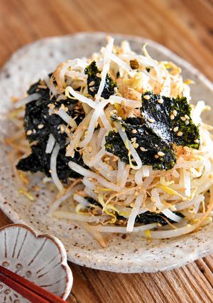 レンジでパパっと副菜♪もやしと海苔のごま和え-レシピのメイン写真