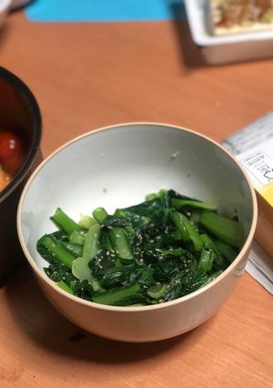 小松菜のソウミシャンタンごま油和え-レシピのメイン写真