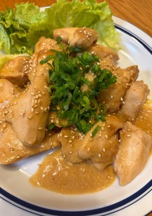 鶏むねのネギ味噌マヨポン！-レシピのメイン写真