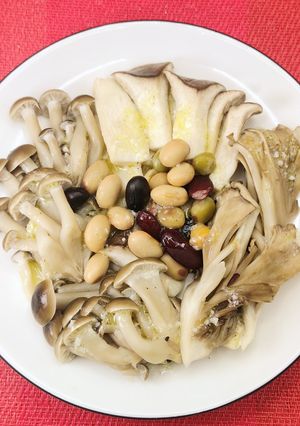 4分蒸すだけ！きのこ&サラダ豆塩麹フレンチサラダ-レシピのメイン写真