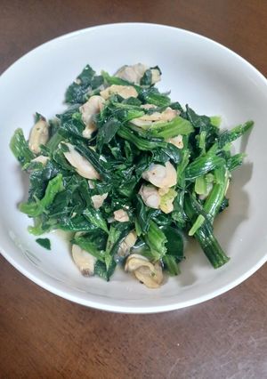 【レンチン】冷凍食品:ほうれん草とあさり-レシピのメイン写真