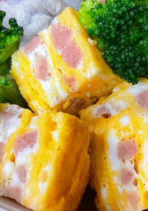 地層の模様の卵焼き(ポールウインナー入)-レシピのメイン写真
