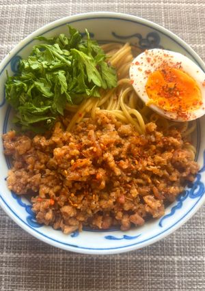 干しエビと大豆のお肉の汁なし混ぜそば-レシピのメイン写真