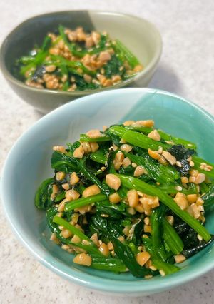 ほうれん草と納豆と焼き海苔の和え物-レシピのメイン写真