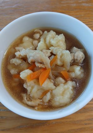 鶏皮だしのすいとん-レシピのメイン写真