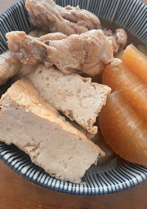 大きめ厚揚げがじゅわっ!手羽元大根煮-レシピのメイン写真