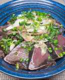 岩下の新生姜を使った、かつおのたたき丼
