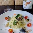 ホタテとニシ貝の冷製パスタ