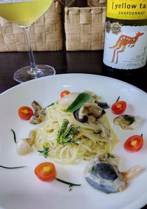 ホタテとニシ貝の冷製パスタ-レシピのメイン写真