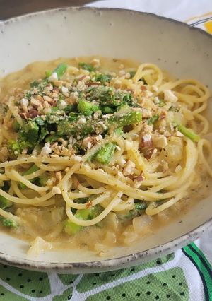 菜の花と豆乳ソースパスタ-レシピのメイン写真