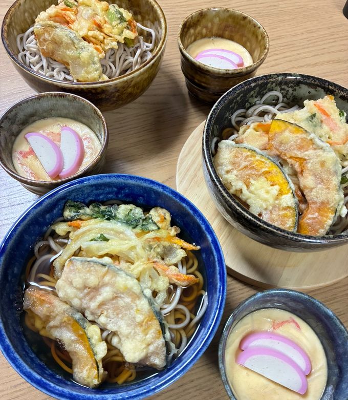天ぷらそば(かぼちゃ天、かき揚げ)-レシピのメイン写真