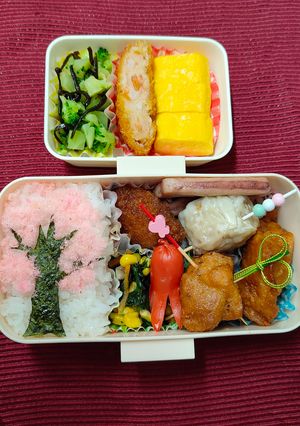 桜の木弁当☆４月のキャラ弁-レシピのメイン写真
