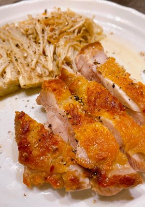 鶏もも肉とエノキのステーキ-レシピのメイン写真