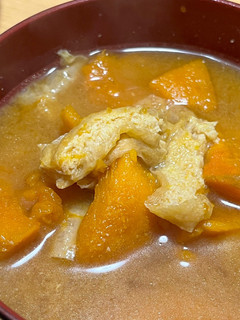 かぼちゃと油揚げのお味噌汁-レシピのメイン写真