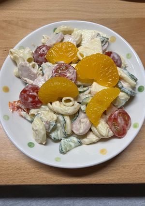 子供が喜ぶフルーツマカロニサラダ-レシピのメイン写真