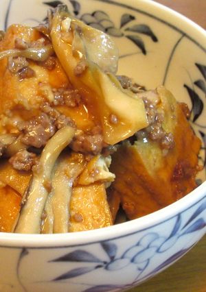 【 豚ひき肉と厚揚げと舞茸の甘辛煮 〗-レシピのメイン写真