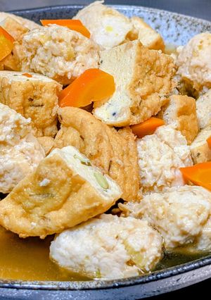 鶏団子とがんもと人参の煮物-レシピのメイン写真