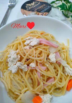 チーズペッパーのせ☆新玉のペペロンチーノ-レシピのメイン写真