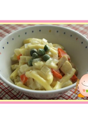 たべまる給食【マカロニのクリーム煮】-レシピのメイン写真