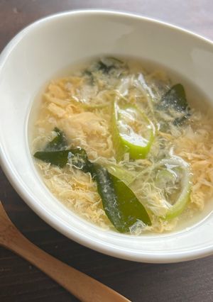鶏ハムの残り汁で中華たまごスープ-レシピのメイン写真