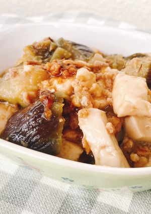 甘味噌なす(豆腐と豚挽肉入り)-レシピのメイン写真