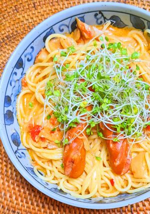ピリ辛トマトクリームスープパスタ-レシピのメイン写真