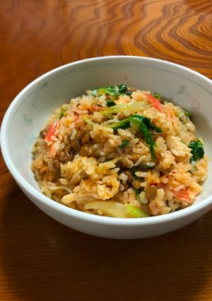 キムチと納豆とセロリのチャーハン-レシピのメイン写真