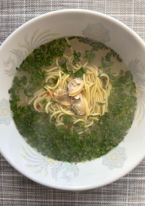 エビ出汁春菊湯麺-レシピのメイン写真