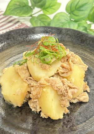 簡単(^^)麺つゆで豚バラとジャガイモ煮-レシピのメイン写真