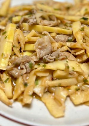 【ビールのお供】豚肉と筍のピリ辛中華炒め-レシピのメイン写真