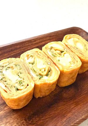 コロコロ角チーズとネギの卵焼き（お弁当）-レシピのメイン写真
