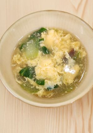 青梗菜と卵のスープ-レシピのメイン写真
