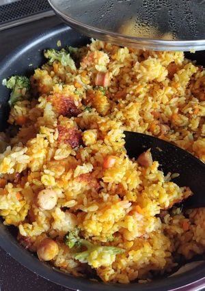 古米でも美味☆フライパンでカレーピラフ-レシピのメイン写真