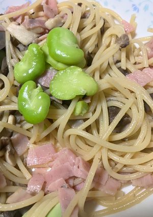 簡単　そら豆とベーコンパスタ-レシピのメイン写真