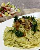 カルディの大葉ジェノベーゼを使ったパスタ
