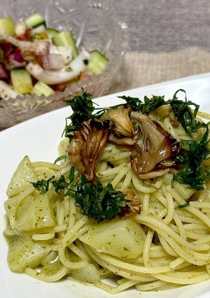 カルディの大葉ジェノベーゼを使ったパスタ-レシピのメイン写真