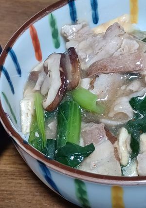 豚バラ小松菜のっけ丼-レシピのメイン写真