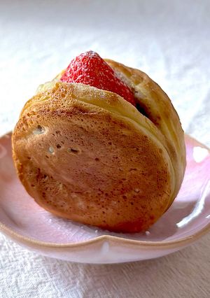 可愛い💕御座候（大判焼き）ポケットに苺🍓-レシピのメイン写真