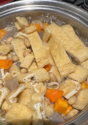 常備菜を作る時にうどんの油揚げ煮も!-レシピのメイン写真