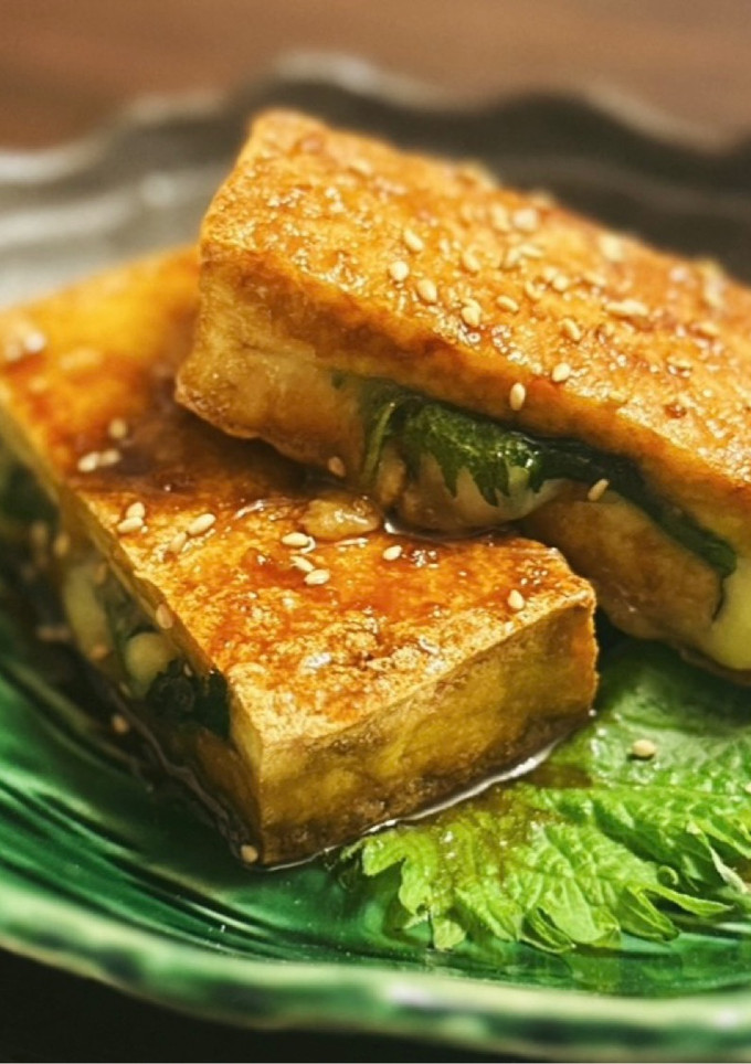 簡単！甘ダレ"厚揚げの大葉チーズ焼き"-レシピのメイン写真
