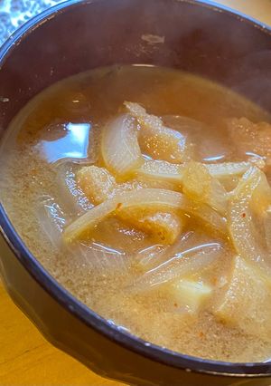 時短簡単♩おあげさんと玉ねぎのお味噌汁-レシピのメイン写真