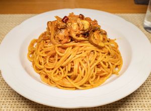 鯖缶とマッシュルームのトマトソースパスタ-レシピのメイン写真