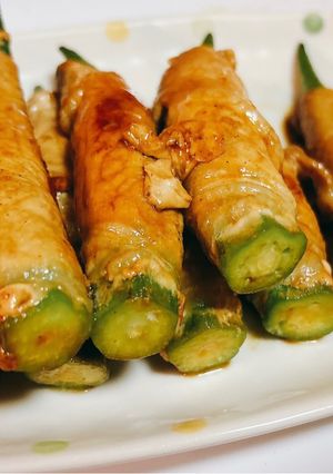 オクラの豚ロース巻き-レシピのメイン写真